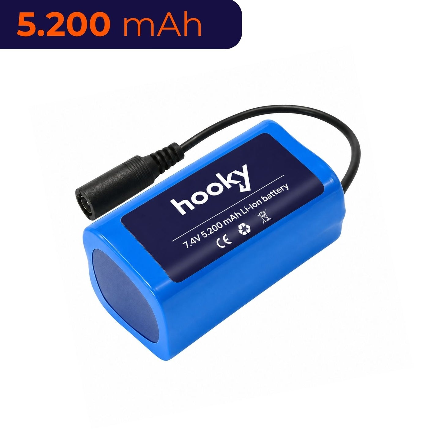 7.4V 5,200 mAh battery